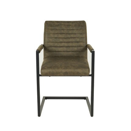 SET DEAL: 6 stuks Eetkamerstoel met armleuning donkergroen Noor design