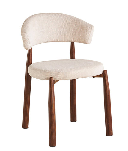 SET DEAL 4 stuks: Eetkamerstoel Japandi beige Ouma walnoot