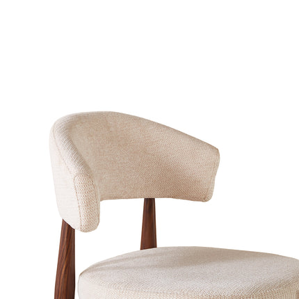 SET DEAL 4 stuks: Eetkamerstoel Japandi beige Ouma walnoot