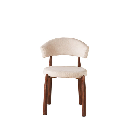 SET DEAL 4 stuks: Eetkamerstoel Japandi beige Ouma walnoot