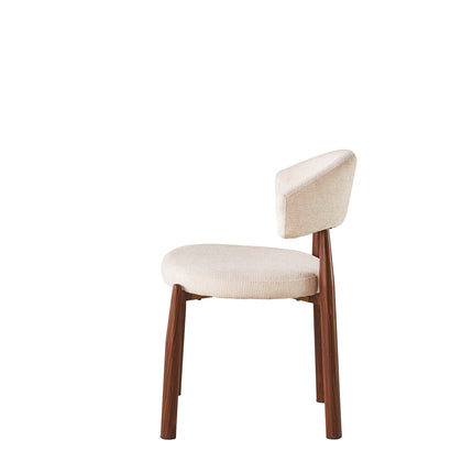 SET DEAL 4 stuks: Eetkamerstoel Japandi beige Ouma walnoot