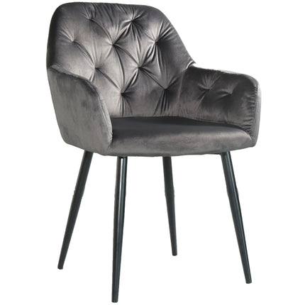 SET DEAL 4 stuks: Eetkamerstoel antraciet velvet Paco