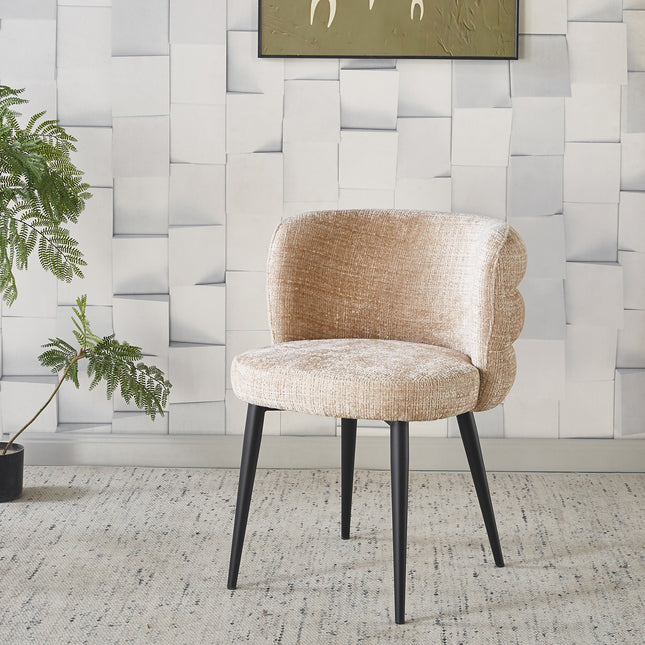 Eetkamerstoel Quinn taupe chenille