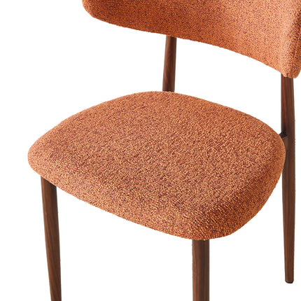 Eetkamerstoel Japandi oranje Reika walnoot