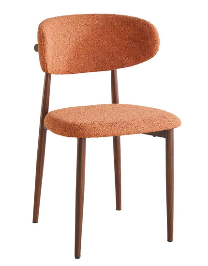SET DEAL 6 stuks: Eetkamerstoel Japandi oranje Reika walnoot