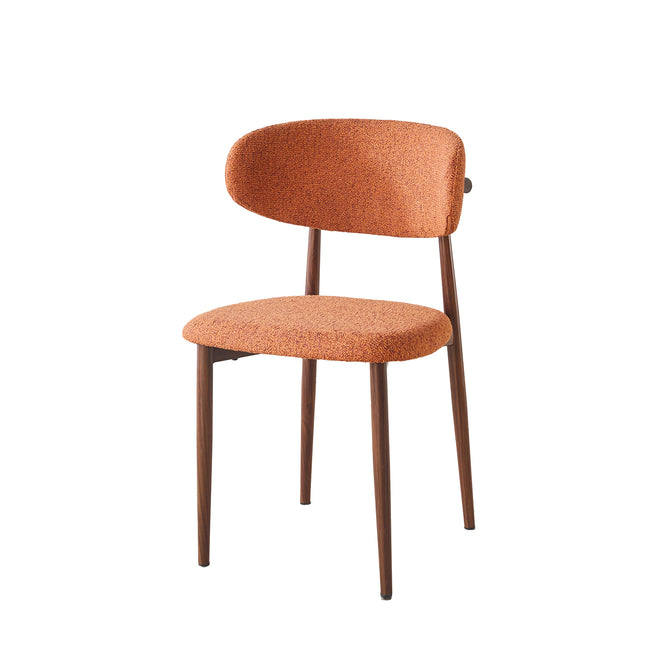 SET DEAL 6 stuks: Eetkamerstoel Japandi oranje Reika walnoot