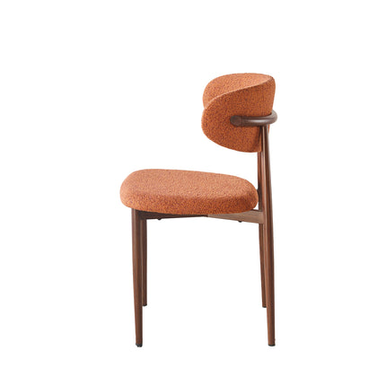 Eetkamerstoel Japandi oranje Reika walnoot