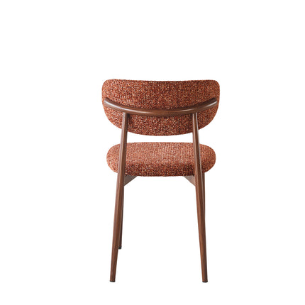 Eetkamerstoel Japandi rood Reika walnoot