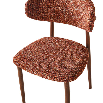 Eetkamerstoel Japandi rood Reika walnoot