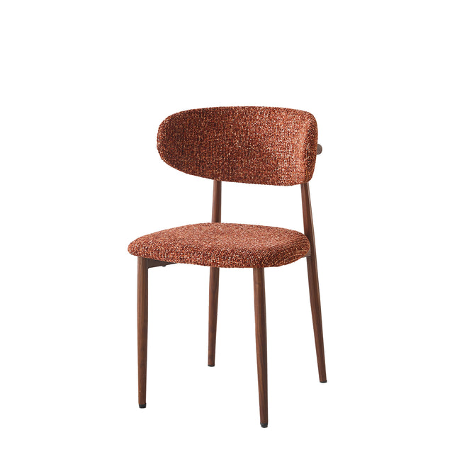 Eetkamerstoel Japandi rood Reika walnoot