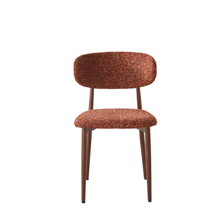 Eetkamerstoel Japandi rood Reika walnoot