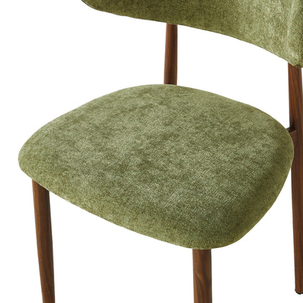 Eetkamerstoel Japandi groen Reika walnoot