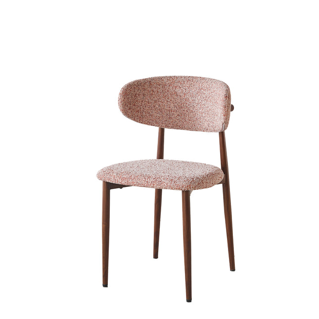 SET DEAL 6 stuks: Eetkamerstoel Japandi roze Reika walnoot