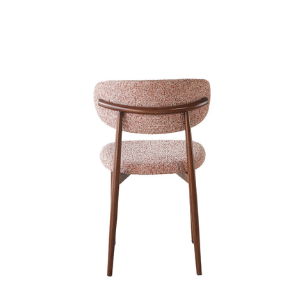 Eetkamerstoel Japandi roze Reika walnoot