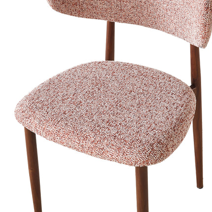 Eetkamerstoel Japandi roze Reika walnoot