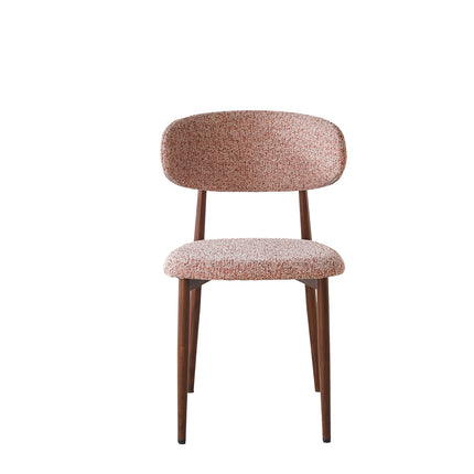 Eetkamerstoel Japandi roze Reika walnoot