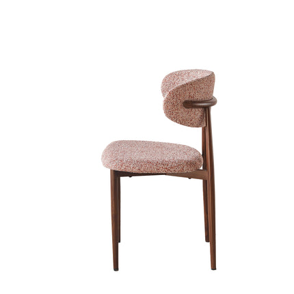 Eetkamerstoel Japandi roze Reika walnoot