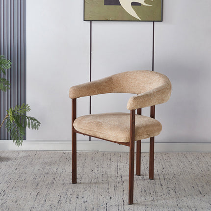 Eetkamerstoel Japandi bruin Sena walnoot