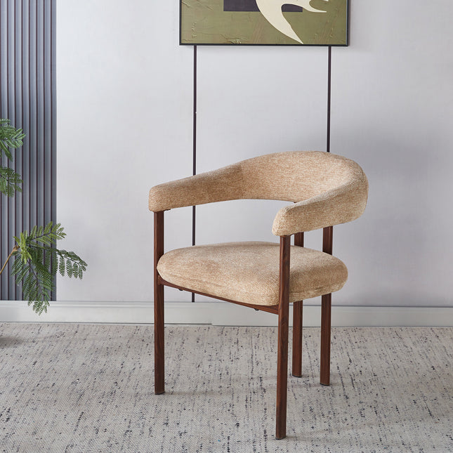 Eetkamerstoel Japandi bruin Sena walnoot