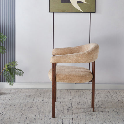 Eetkamerstoel Japandi bruin Sena walnoot