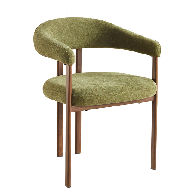 SET DEAL 6 stuks: Eetkamerstoel Japandi groen Sena walnoot