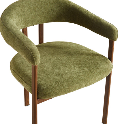 Eetkamerstoel Japandi groen Sena walnoot