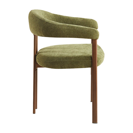 Eetkamerstoel Japandi groen Sena walnoot