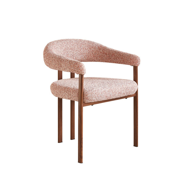 SET DEAL 6 stuks: Eetkamerstoel Japandi roze Sena walnoot
