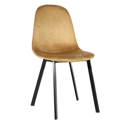 SET DEAL: 4 Eetkamerstoelen bruin velvet Simpy