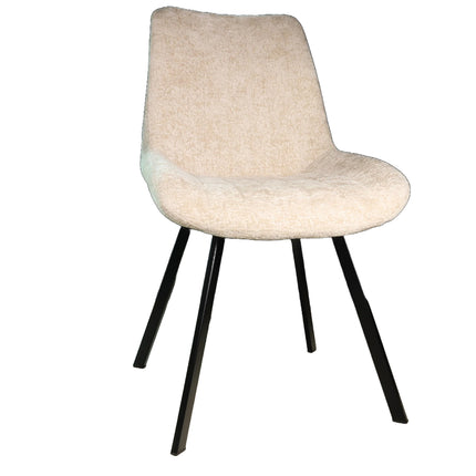 SET DEAL: 6 stuks Eetkamerstoel Susta beige chenille eetstoel