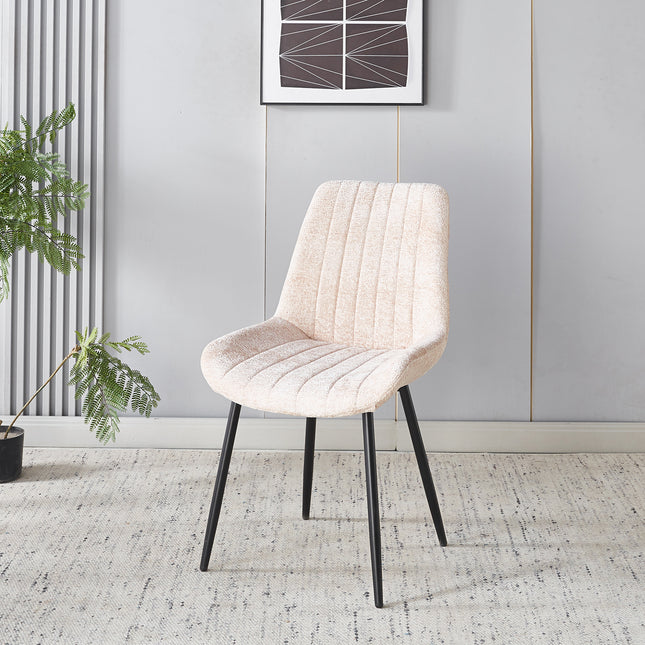 SET DEAL: 4 Eetkamerstoelen beige chenille Susta