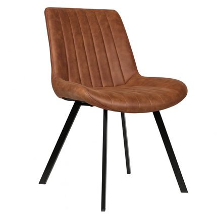 SET DEAL: 4 Eetkamerstoelen cognac microvezel Susta