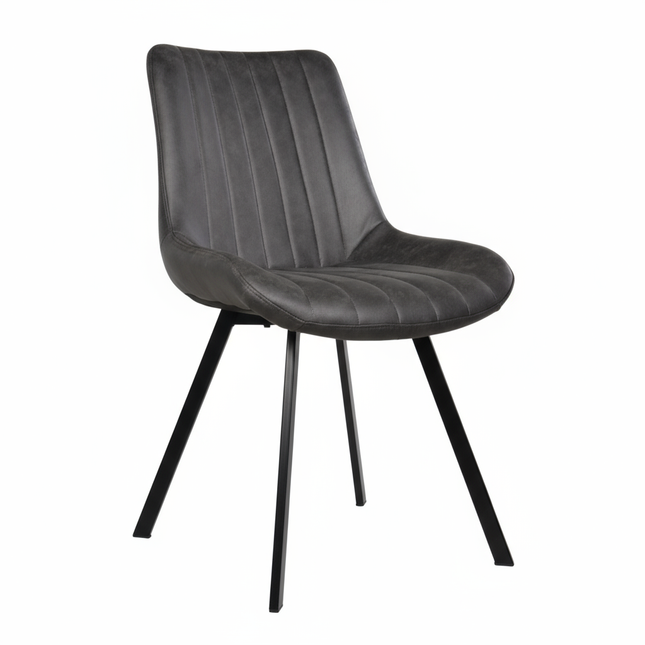SET DEAL: 6 Eetkamerstoelen grijs microvezel Susta