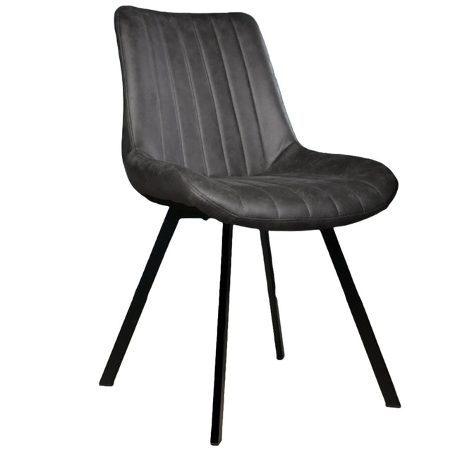SET DEAL: 4 Eetkamerstoelen grijs microvezel Susta