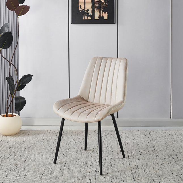 SET DEAL: 4 Eetkamerstoelen lichtgrijs microvezel Susta