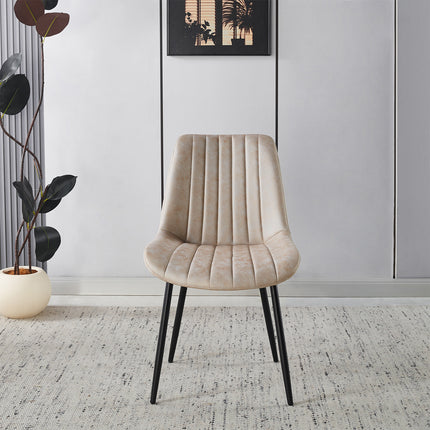 SET DEAL: 4 Eetkamerstoelen lichtgrijs microvezel Susta