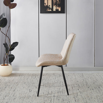 SET DEAL: 4 Eetkamerstoelen lichtgrijs microvezel Susta