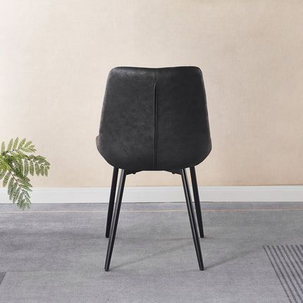 SET DEAL: 4 Eetkamerstoelen zwart microvezel Susta