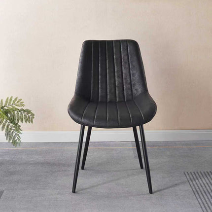 SET DEAL: 4 Eetkamerstoelen zwart microvezel Susta