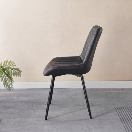 SET DEAL: 4 Eetkamerstoelen zwart microvezel Susta