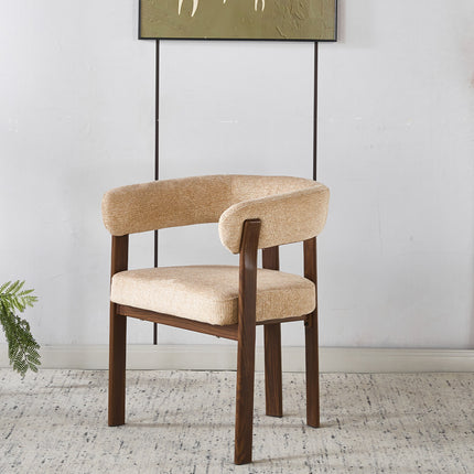 Eetkamerstoel Japandi bruin Tammy walnoot