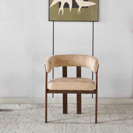 Eetkamerstoel Japandi bruin Tammy walnoot