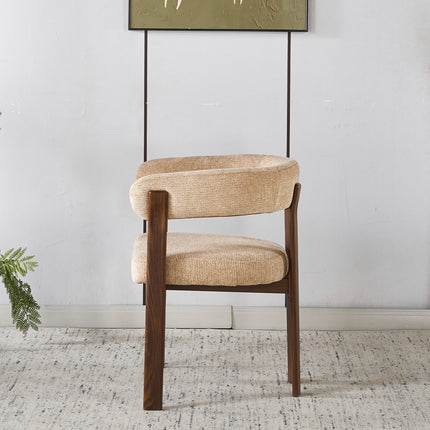 Eetkamerstoel Japandi bruin Tammy walnoot