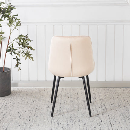 Eetkamerstoel beige velvet Tessa