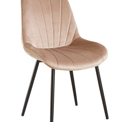 SET DEAL 6 stuks: Eetkamerstoel champagne velvet Tessa