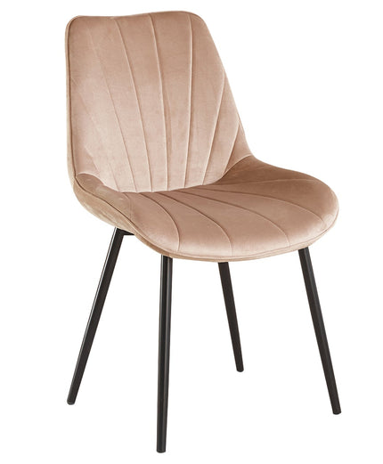 SET DEAL 4 stuks: Eetkamerstoel champagne velvet Tessa