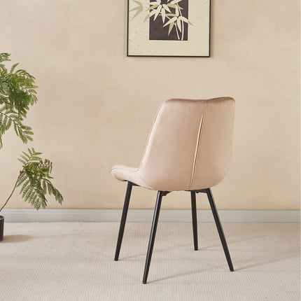 Eetkamerstoel champagne velvet Tessa