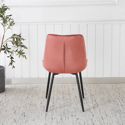 Eetkamerstoel roze velvet Tessa