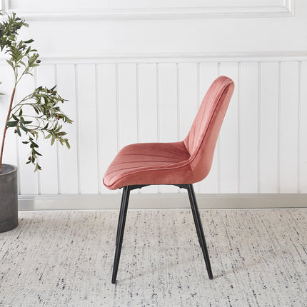 Eetkamerstoel roze velvet Tessa