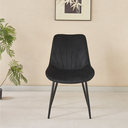 SET DEAL 4 stuks: Eetkamerstoel zwart velvet Tessa